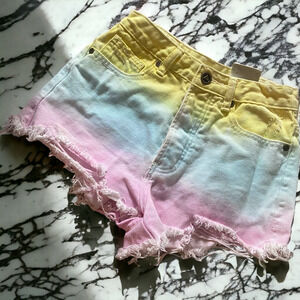 UNIF Rainbow Sherbet Gradient Cutoff Shorts